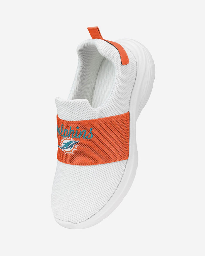 Miami Dolphins Womens Script Wordmark White Slip On Sneakers FOCO - FOCO.com