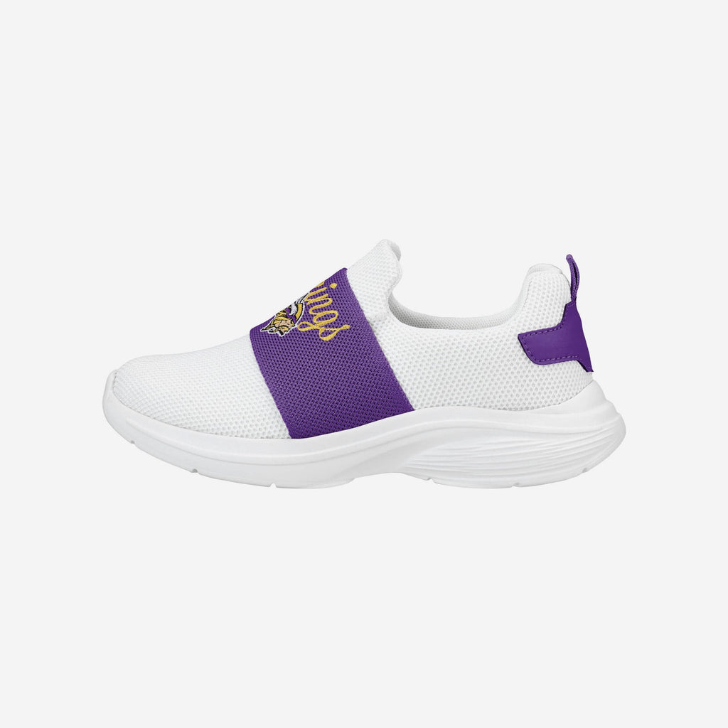 Minnesota Vikings Womens Script Wordmark White Slip On Sneakers FOCO 6 - FOCO.com