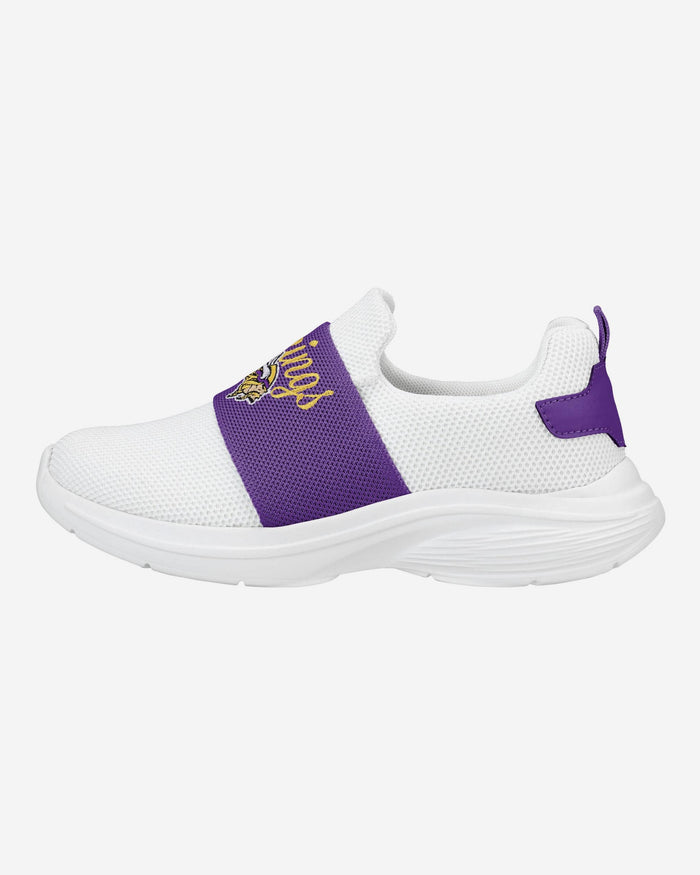 Minnesota Vikings Womens Script Wordmark White Slip On Sneakers FOCO 6 - FOCO.com