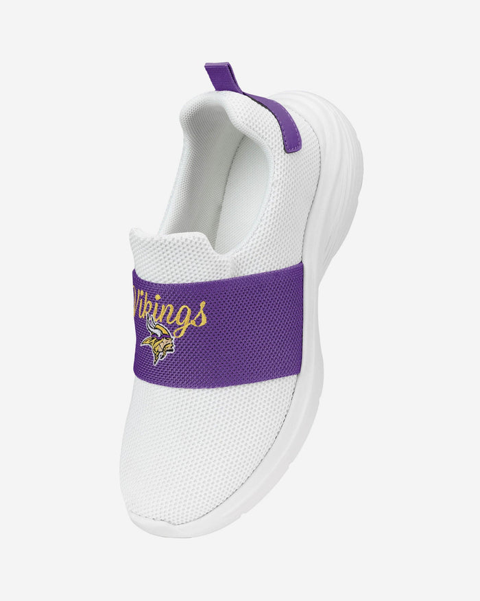 Minnesota Vikings Womens Script Wordmark White Slip On Sneakers FOCO - FOCO.com