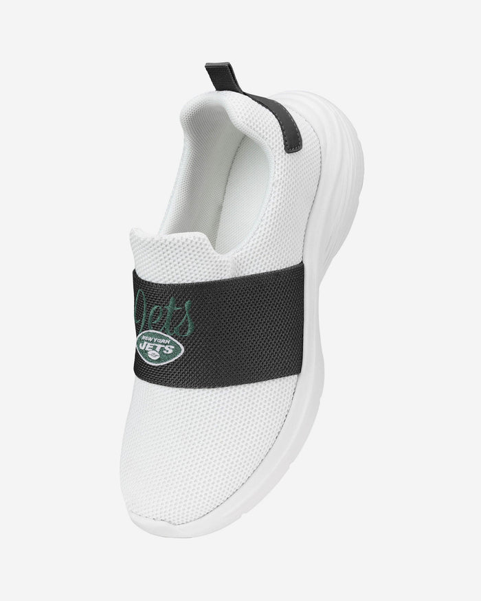 New York Jets Womens Script Wordmark White Slip On Sneakers FOCO - FOCO.com