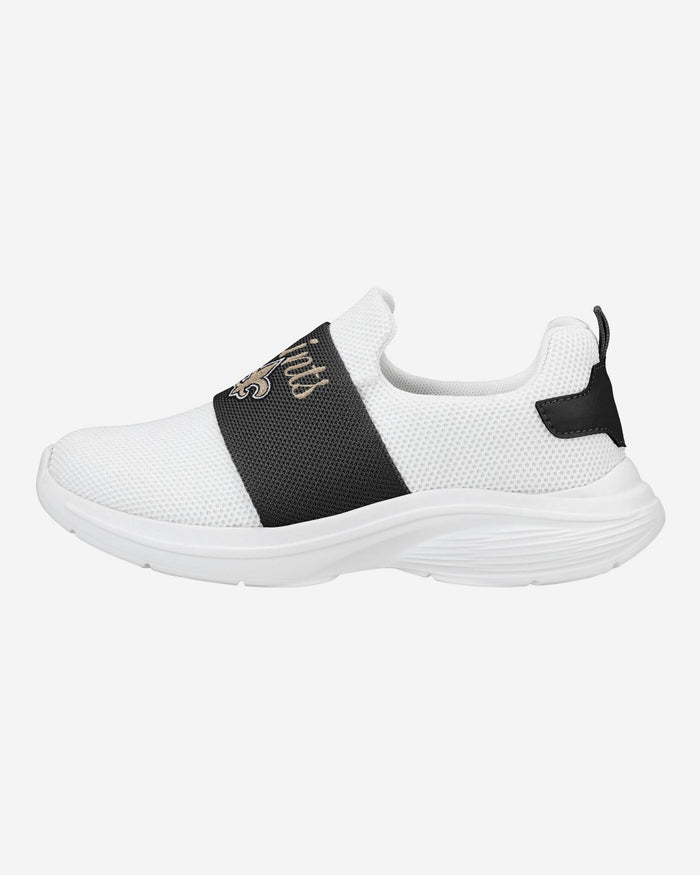 New Orleans Saints Womens Script Wordmark White Slip On Sneakers FOCO 6 - FOCO.com