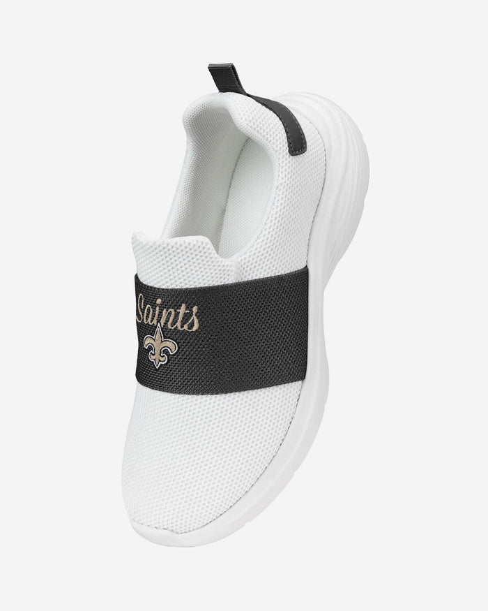 New Orleans Saints Womens Script Wordmark White Slip On Sneakers FOCO - FOCO.com