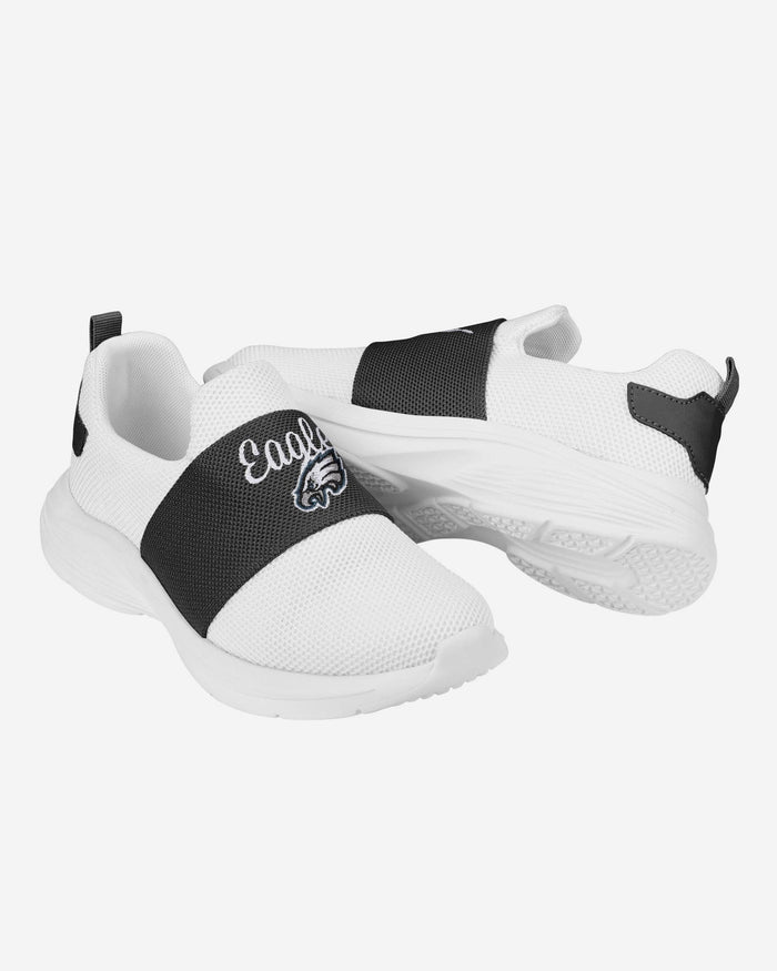 Philadelphia Eagles Womens Script Wordmark White Slip On Sneakers FOCO - FOCO.com