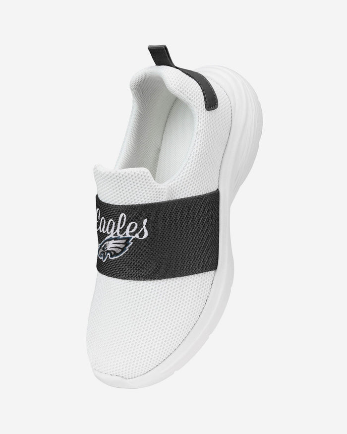 Philadelphia Eagles Womens Script Wordmark White Slip On Sneakers FOCO - FOCO.com