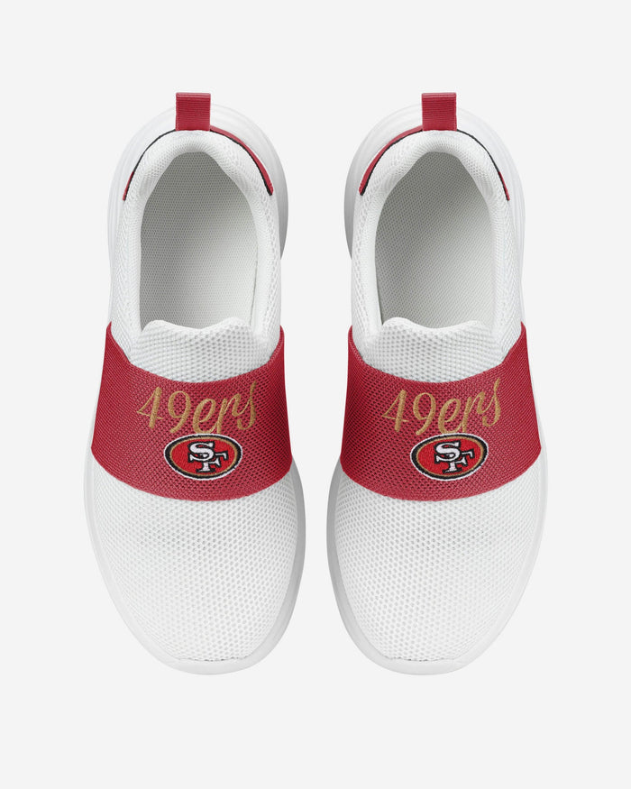 San Francisco 49ers Womens Script Wordmark White Slip On Sneakers FOCO - FOCO.com