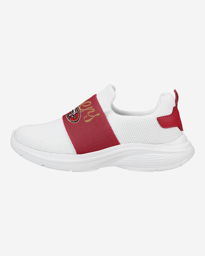 San Francisco 49ers Womens Script Wordmark White Slip On Sneakers FOCO 6 - FOCO.com