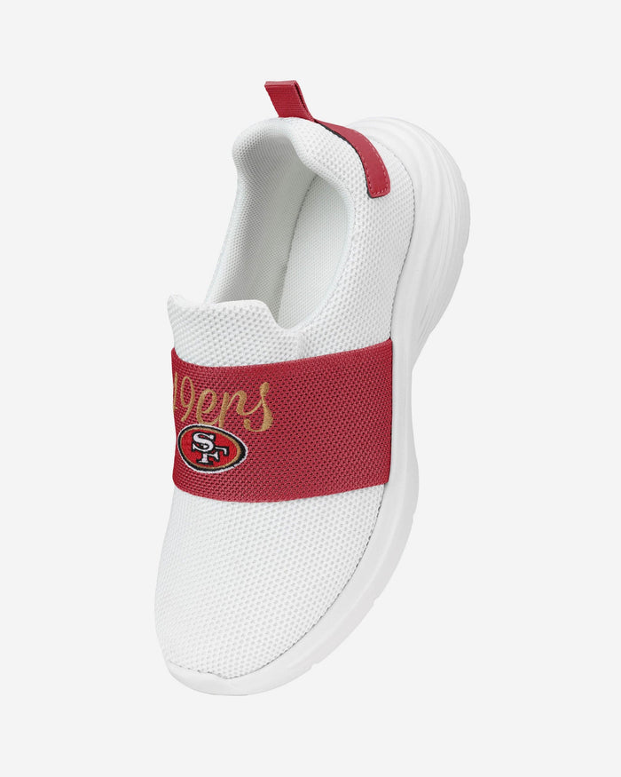 San Francisco 49ers Womens Script Wordmark White Slip On Sneakers FOCO - FOCO.com