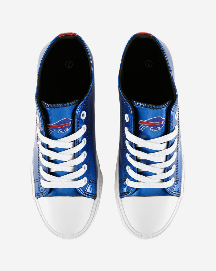 Buffalo Bills Womens Team Color Metallic Low Top Canvas Shoes FOCO - FOCO.com