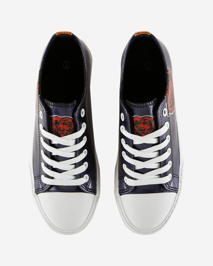 Chicago Bears Womens Team Color Metallic Low Top Canvas Shoes FOCO - FOCO.com