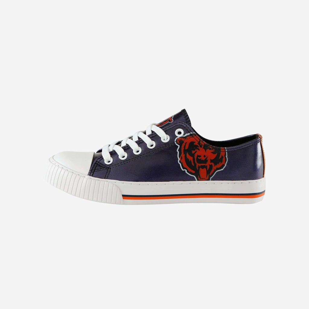 Chicago Bears Womens Team Color Metallic Low Top Canvas Shoes FOCO 6 - FOCO.com