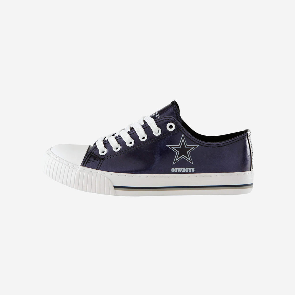 Dallas Cowboys Womens Team Color Metallic Low Top Canvas Shoes FOCO 6 - FOCO.com