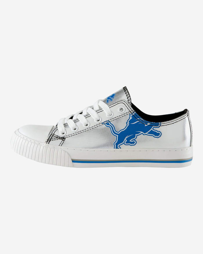 Detroit Lions Womens Team Color Metallic Low Top Canvas Shoes FOCO 6 - FOCO.com