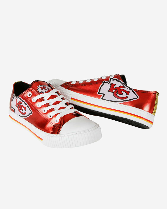 Kansas City Chiefs Womens Team Color Metallic Low Top Canvas Shoes FOCO - FOCO.com