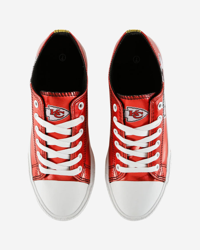 Kansas City Chiefs Womens Team Color Metallic Low Top Canvas Shoes FOCO - FOCO.com