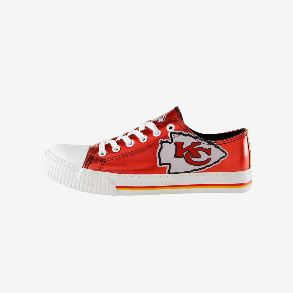 Kansas City Chiefs Womens Team Color Metallic Low Top Canvas Shoes FOCO 6 - FOCO.com