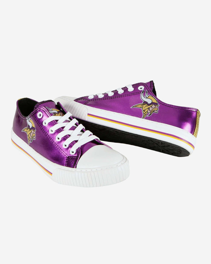 Minnesota Vikings Womens Team Color Metallic Low Top Canvas Shoes FOCO - FOCO.com