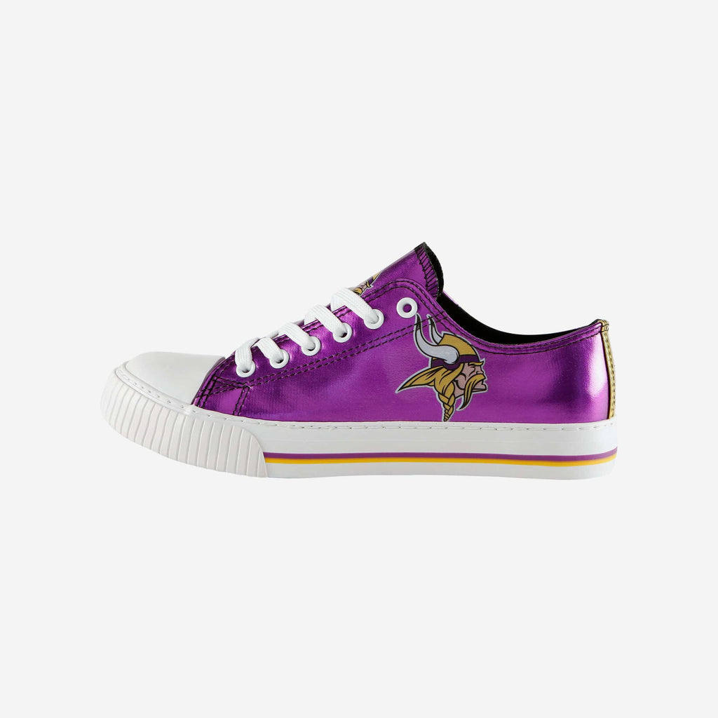 Minnesota Vikings Womens Team Color Metallic Low Top Canvas Shoes FOCO 6 - FOCO.com