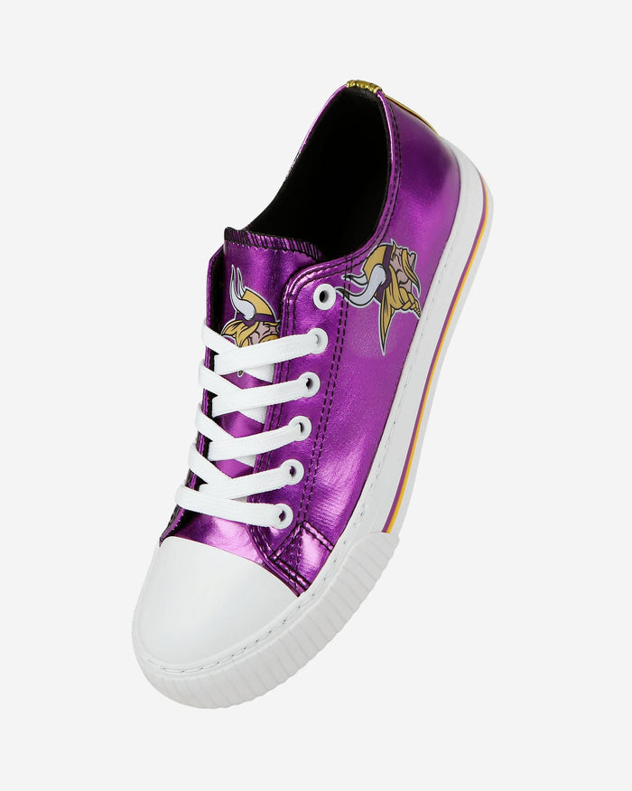 Minnesota Vikings Womens Team Color Metallic Low Top Canvas Shoes FOCO - FOCO.com