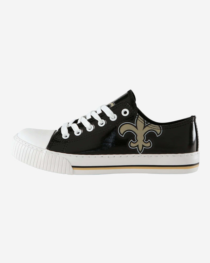 New Orleans Saints Womens Team Color Metallic Low Top Canvas Shoes FOCO 6 - FOCO.com