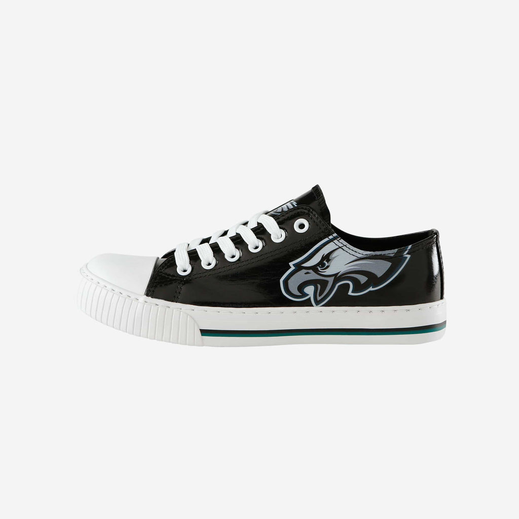 Philadelphia Eagles Womens Team Color Metallic Low Top Canvas Shoes FOCO 6 - FOCO.com