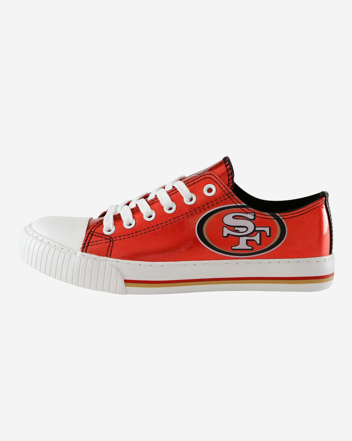 San Francisco 49ers Womens Team Color Metallic Low Top Canvas Shoes FOCO 6 - FOCO.com