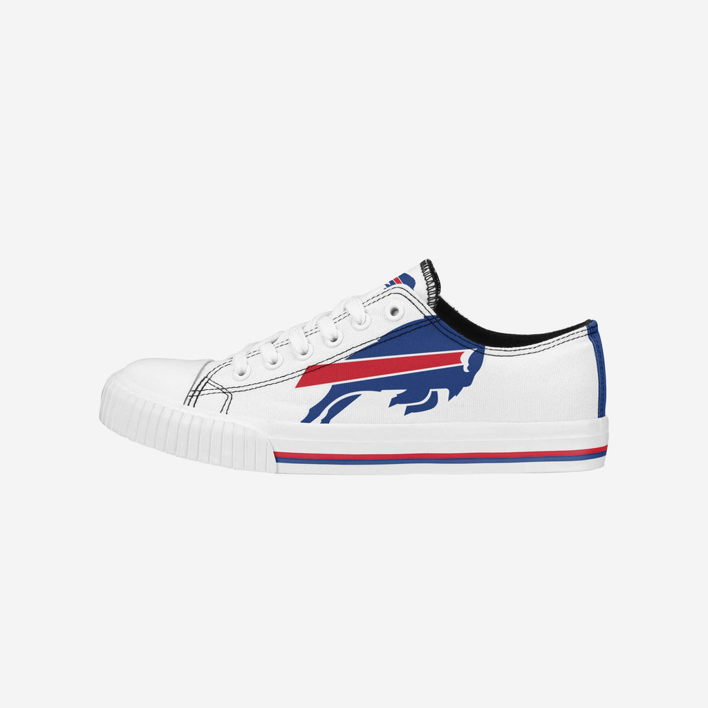 Buffalo Bills Womens Big Logo Low Top White Canvas Shoes FOCO 6 - FOCO.com