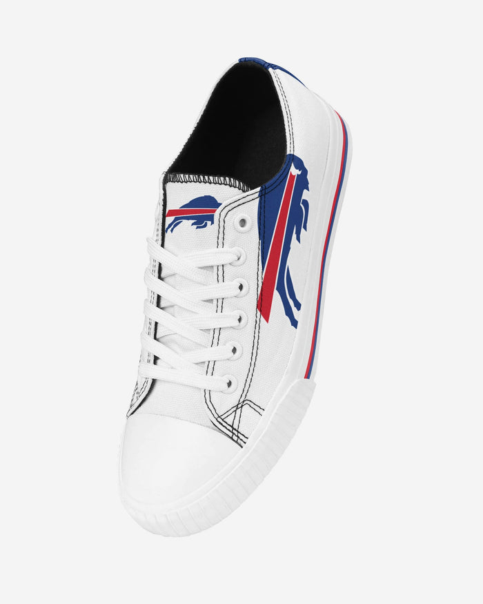 Buffalo Bills Womens Big Logo Low Top White Canvas Shoes FOCO - FOCO.com