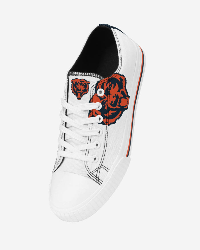 Chicago Bears Womens Big Logo Low Top White Canvas Shoes FOCO - FOCO.com