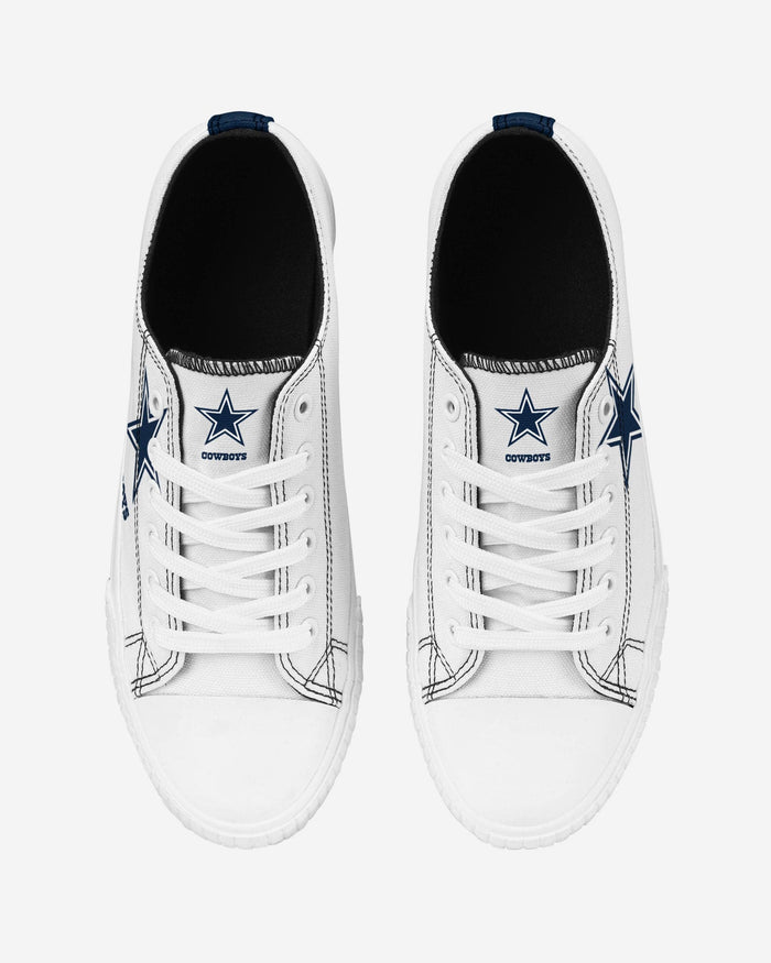 Dallas Cowboys Womens Big Logo Low Top White Canvas Shoes FOCO - FOCO.com