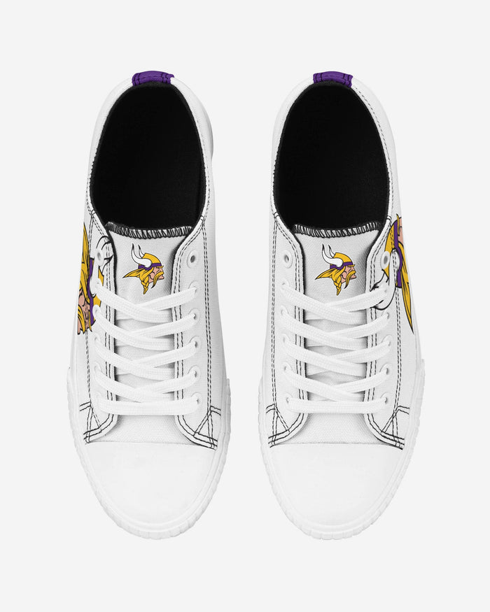 Minnesota Vikings Womens Big Logo Low Top White Canvas Shoes FOCO - FOCO.com