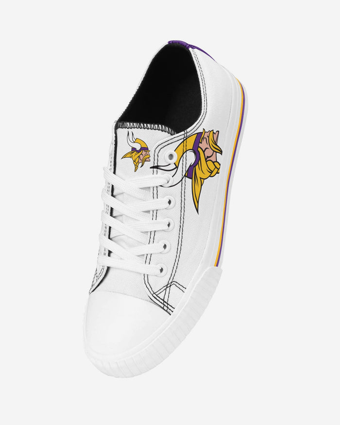 Minnesota Vikings Womens Big Logo Low Top White Canvas Shoes FOCO - FOCO.com