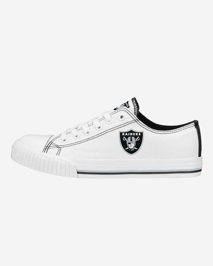 Las Vegas Raiders Womens Big Logo Low Top White Canvas Shoes FOCO 6 - FOCO.com