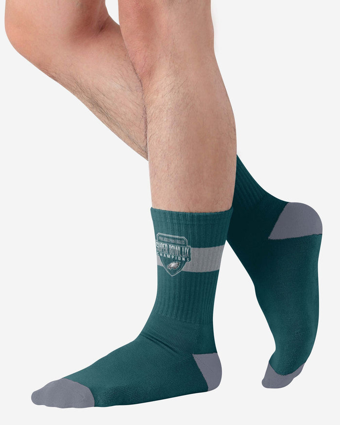 Philadelphia Eagles Super Bowl LIX Champions Mens Printed Big Logo Socks FOCO - FOCO.com