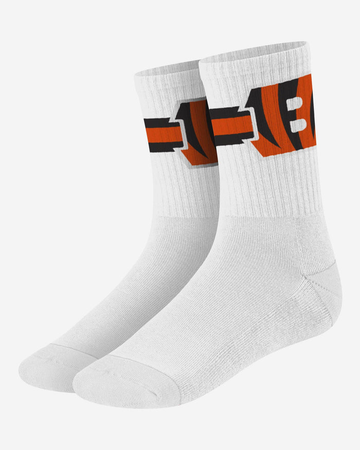 Cincinnati Bengals Primary Logo White Socks FOCO - FOCO.com