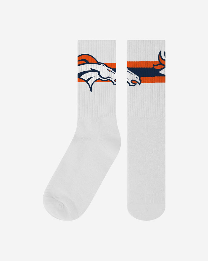 Denver Broncos Primary Logo White Socks FOCO - FOCO.com