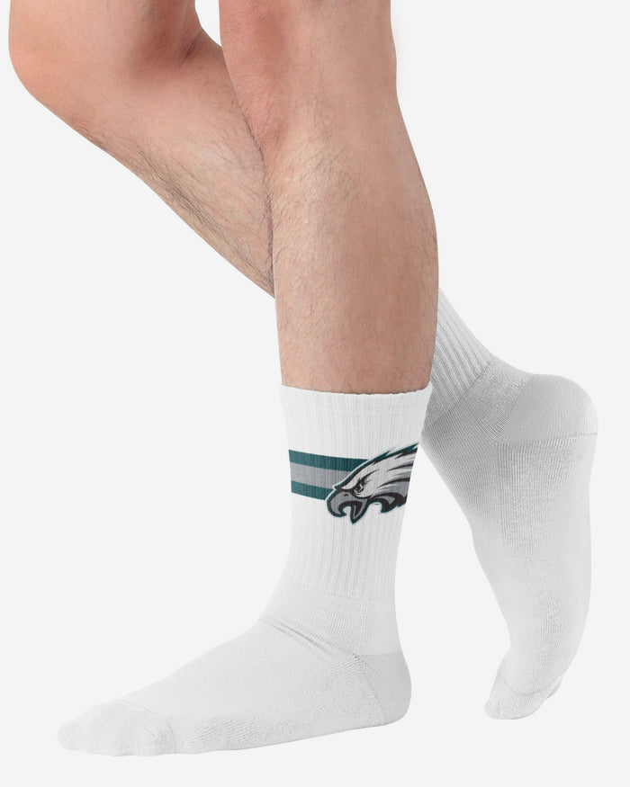 Philadelphia Eagles Primary Logo White Socks FOCO - FOCO.com