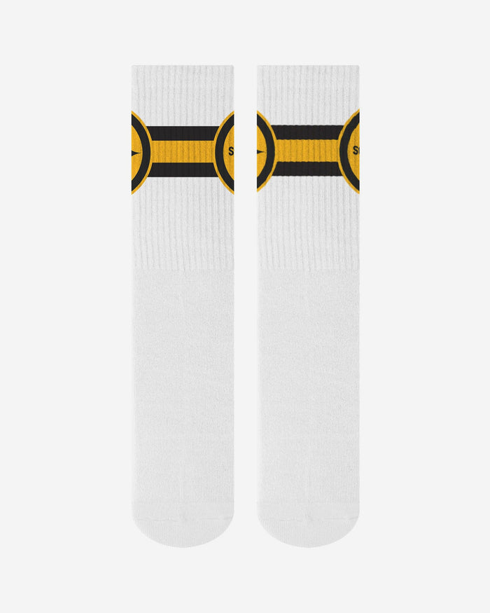 Pittsburgh Steelers Primary Logo White Socks FOCO - FOCO.com