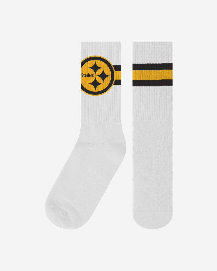Pittsburgh Steelers Primary Logo White Socks FOCO - FOCO.com