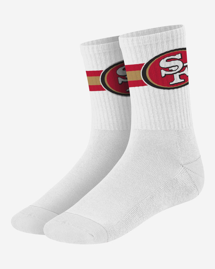 San Francisco 49ers Primary Logo White Socks FOCO - FOCO.com