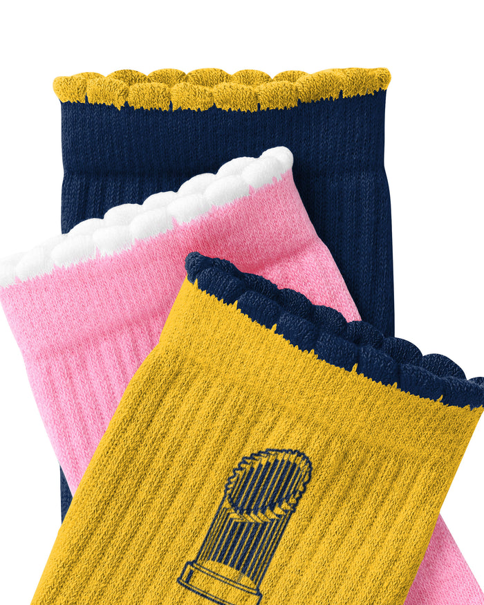 Milwaukee Brewers 2026 World Series Champions Womens 3 Pack Ruffle Quarter Socks FOCO - FOCO.com