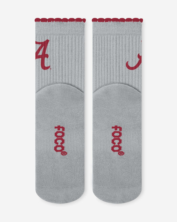 Alabama Crimson Tide 3-Pack Ruffle Quarter Socks FOCO - FOCO.com