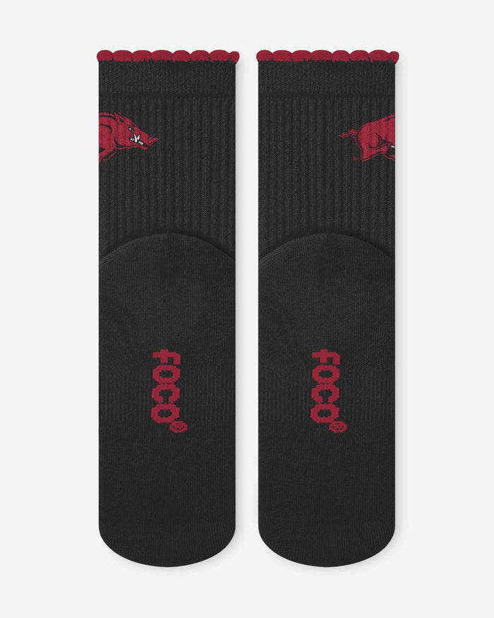 Arkansas Razorbacks 3-Pack Ruffle Quarter Socks FOCO - FOCO.com