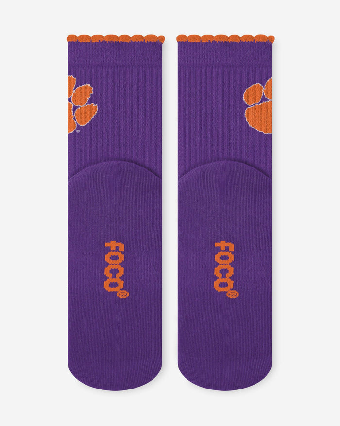 Clemson Tigers 3-Pack Ruffle Quarter Socks