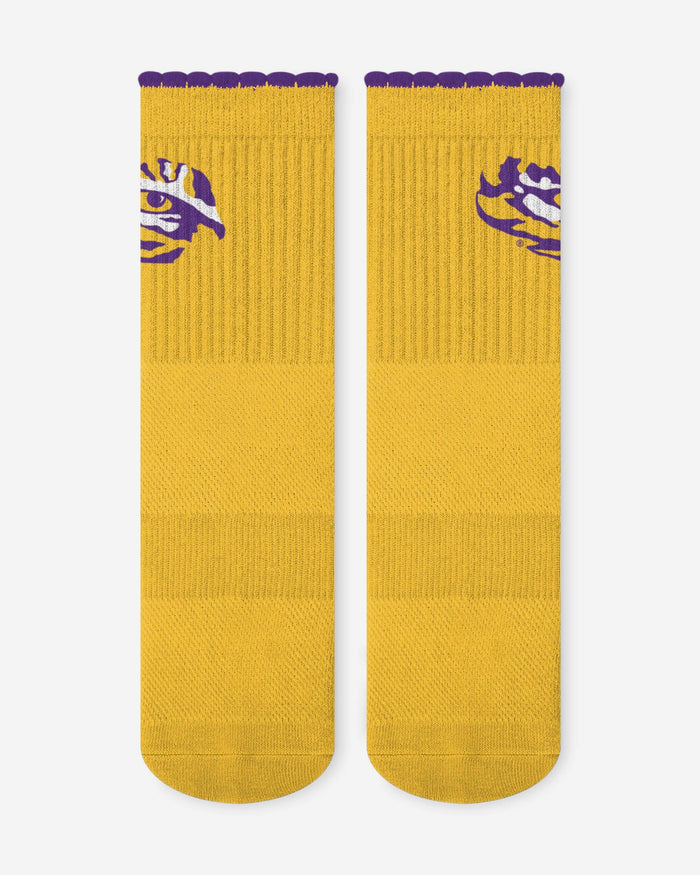 LSU Tigers 3-Pack Ruffle Quarter Socks FOCO - FOCO.com