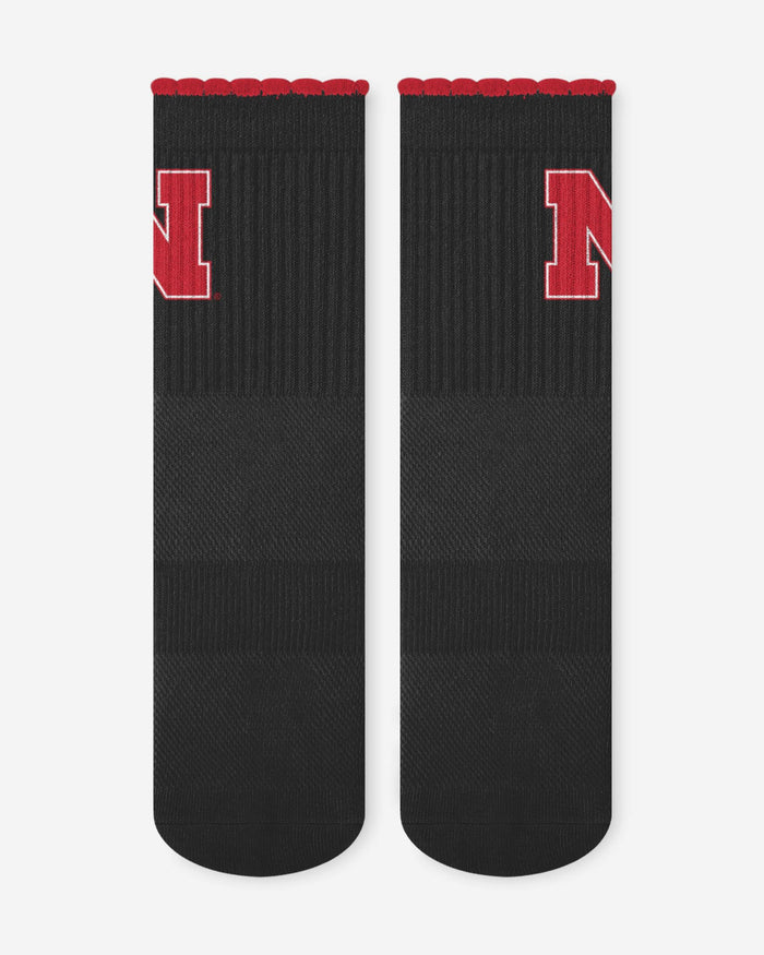 Nebraska Cornhuskers 3-Pack Ruffle Quarter Socks FOCO - FOCO.com