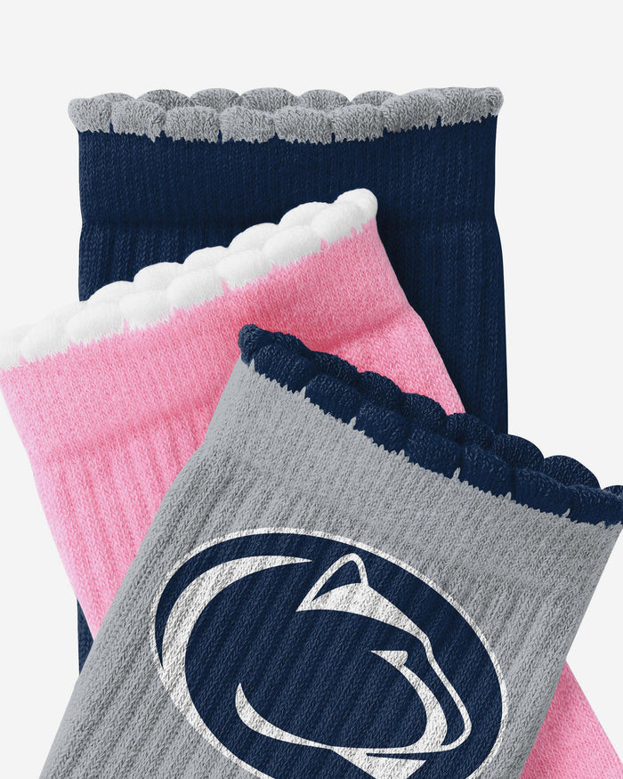 Penn State Nittany Lions 3-Pack Ruffle Quarter Socks FOCO - FOCO.com