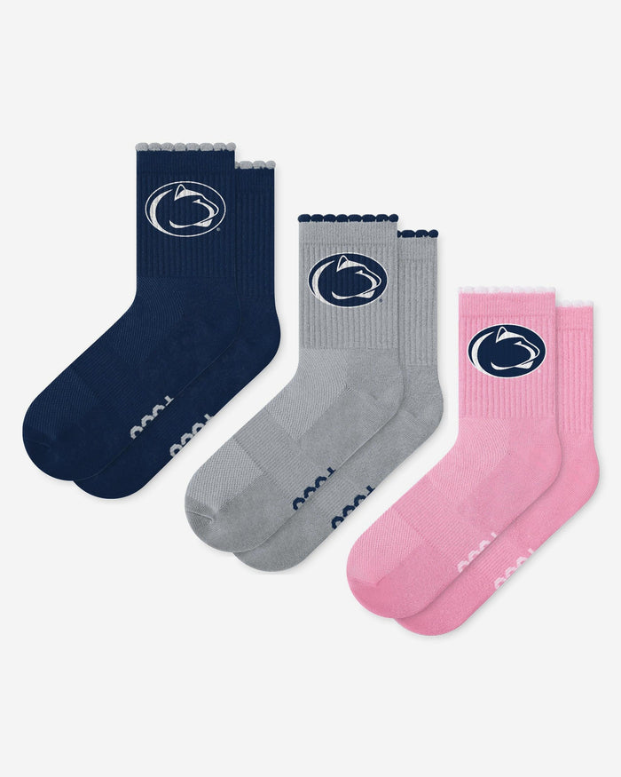 Penn State Nittany Lions 3-Pack Ruffle Quarter Socks FOCO - FOCO.com
