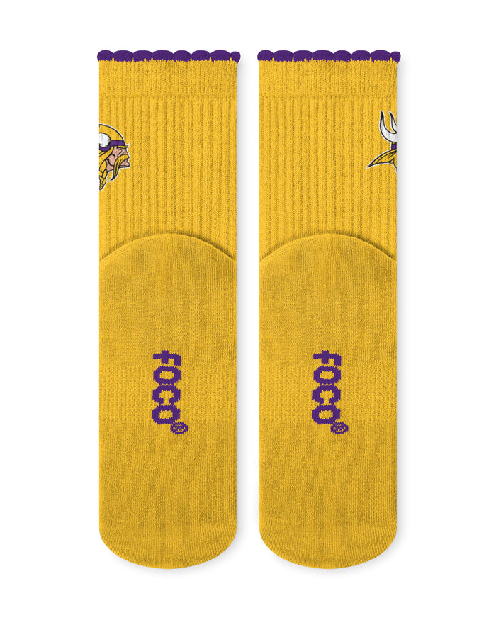 Minnesota Vikings 3-Pack Ruffle Quarter Socks
