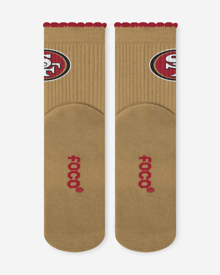 San Francisco 49ers 3-Pack Ruffle Quarter Socks FOCO - FOCO.com